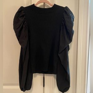 Black puff sleeve top